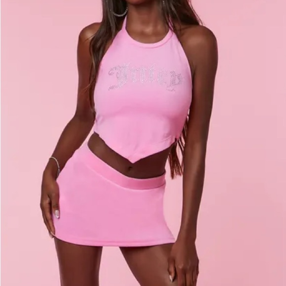 Juicy Couture + Alix Earle (Full Set) Pink Top & Skirt